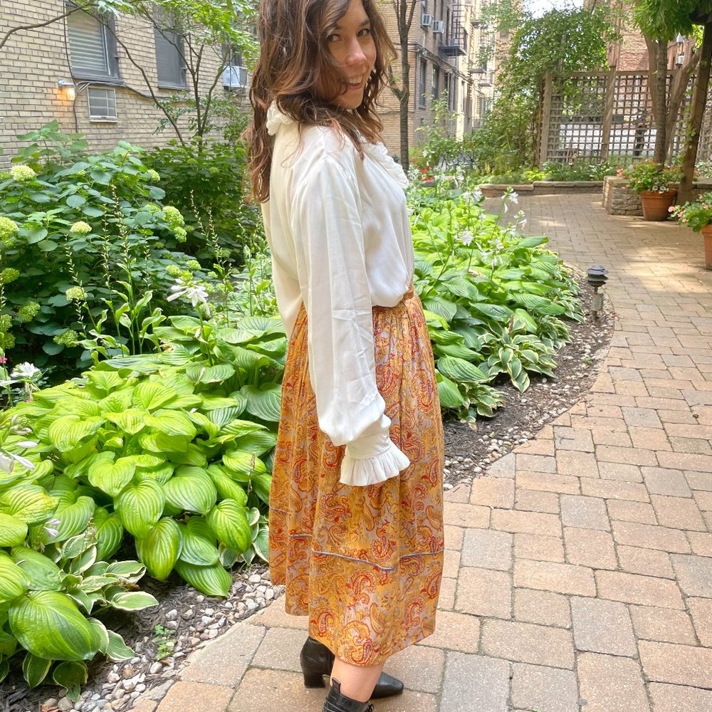 Gold Vintage Paisley Skirt